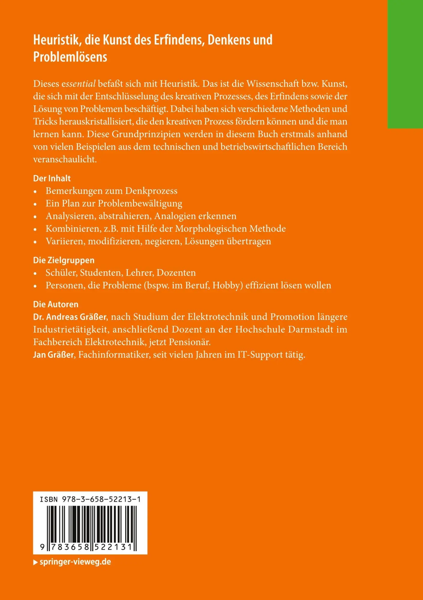 Rückseite: 9783658522131 | Heuristik, die Kunst des Erfindens, Denkens und Problemlösens | Buch