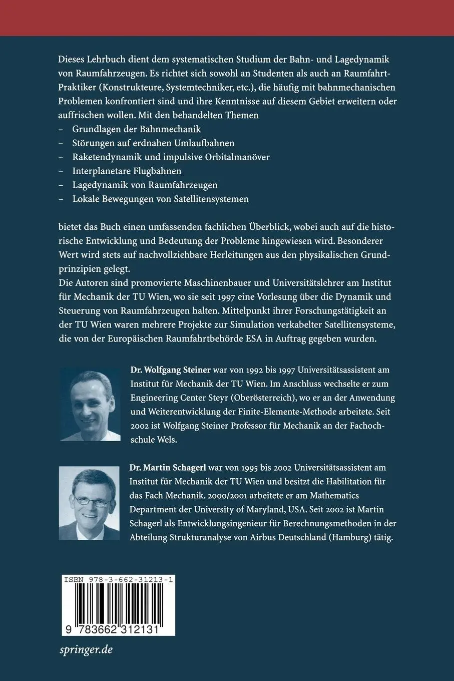 Rückseite: 9783662312131 | Raumflugmechanik | Dynamik und Steuerung von Raumfahrzeugen | Buch | x