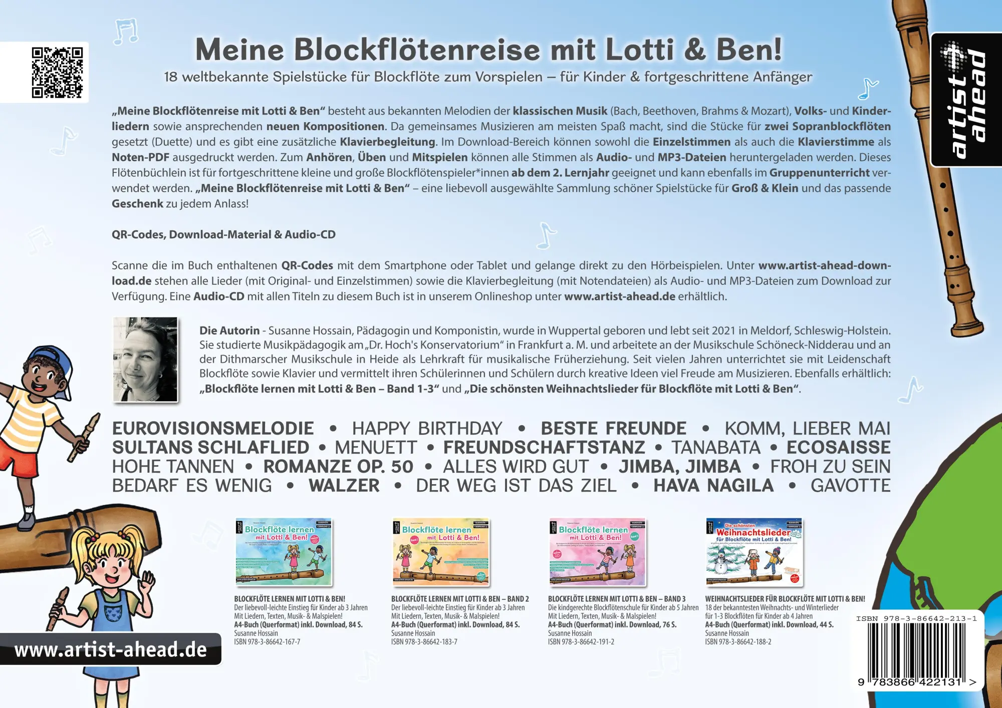 Rückseite: 9783866422131 | Meine Blockflötenreise mit Lotti &amp; Ben! | Susanne Hossain | Broschüre