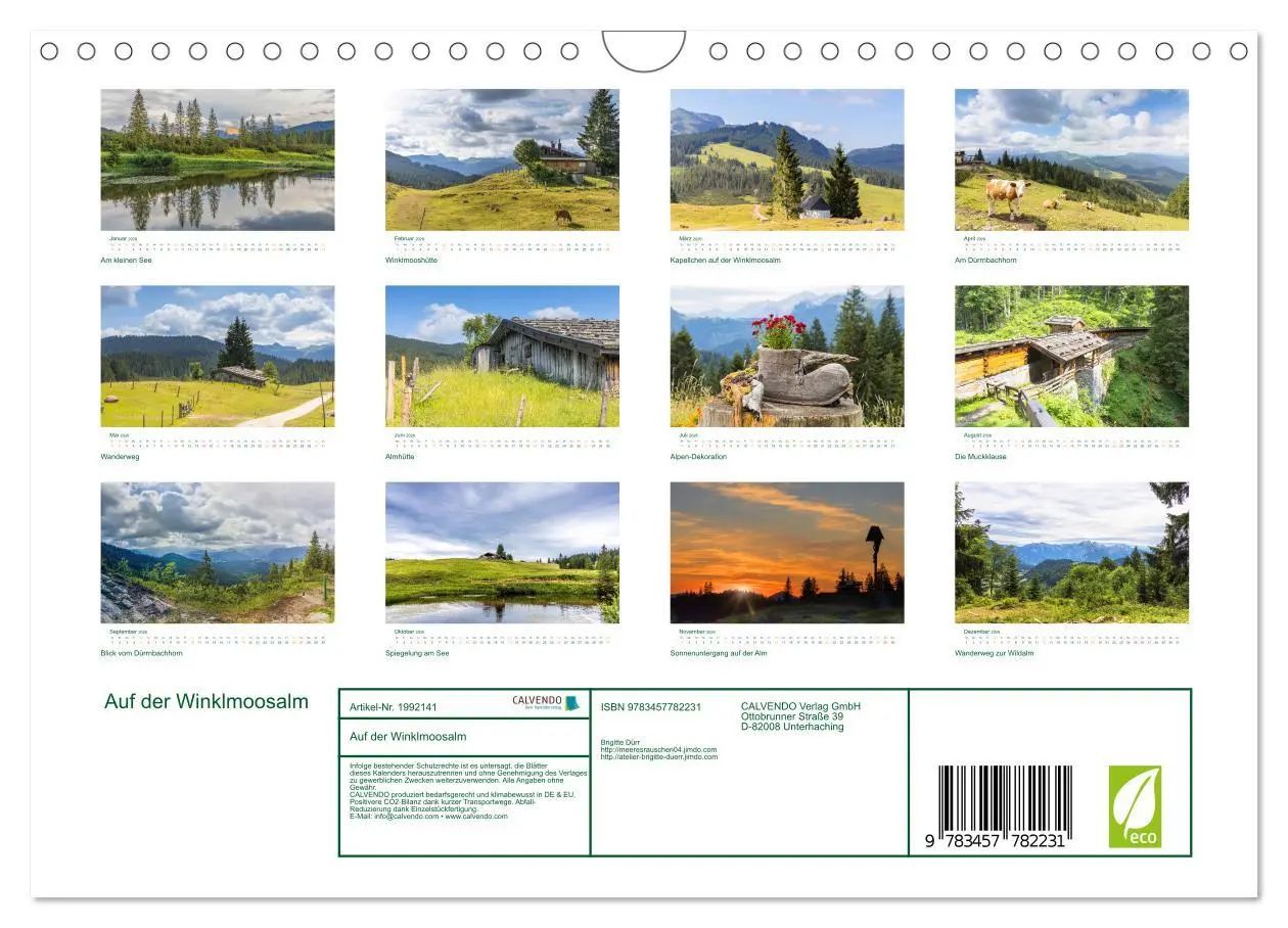 Bild: 9783457782231 | Auf der Winklmoosalm (Wandkalender 2026 DIN A4 quer), CALVENDO...