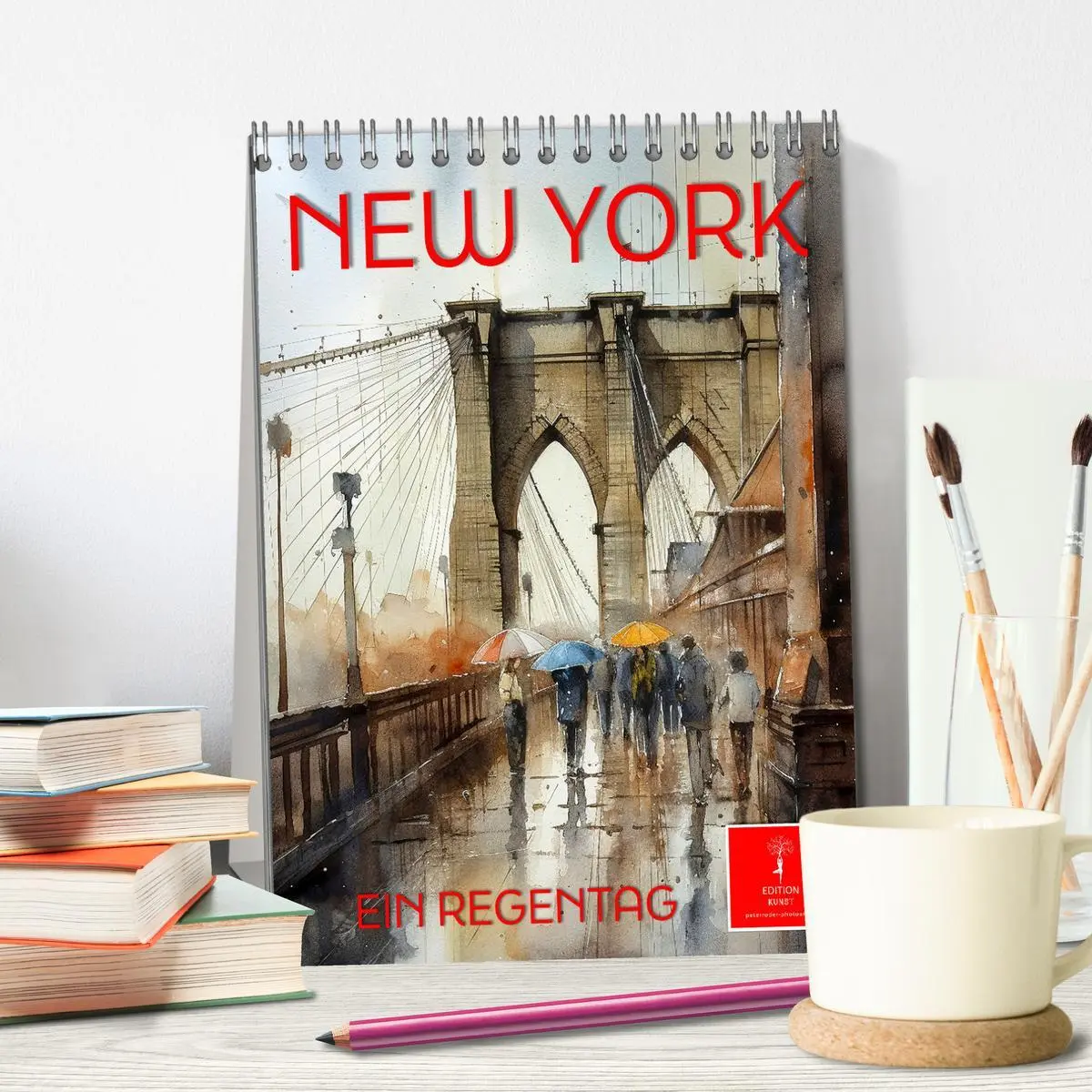 Bild: 9783516322231 | New York - ein Regentag (Tischkalender 2026 DIN A5 hoch), CALVENDO...