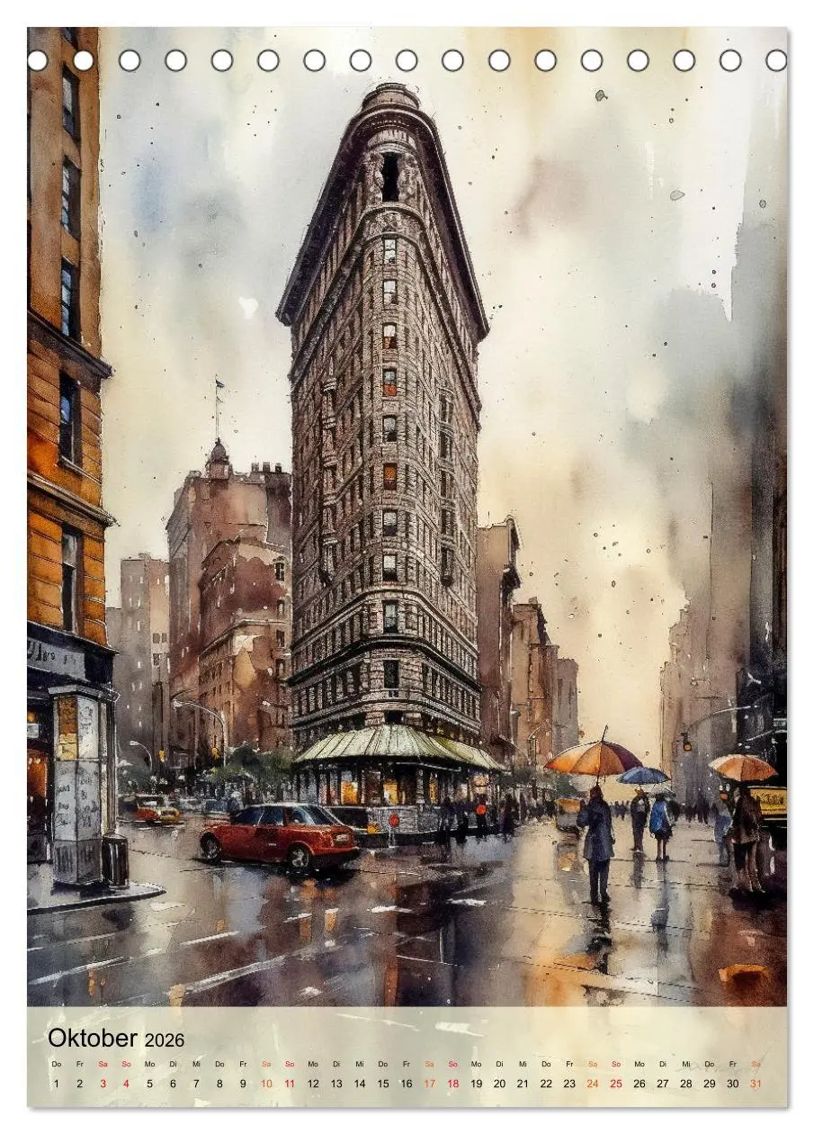 Bild: 9783516322231 | New York - ein Regentag (Tischkalender 2026 DIN A5 hoch), CALVENDO...