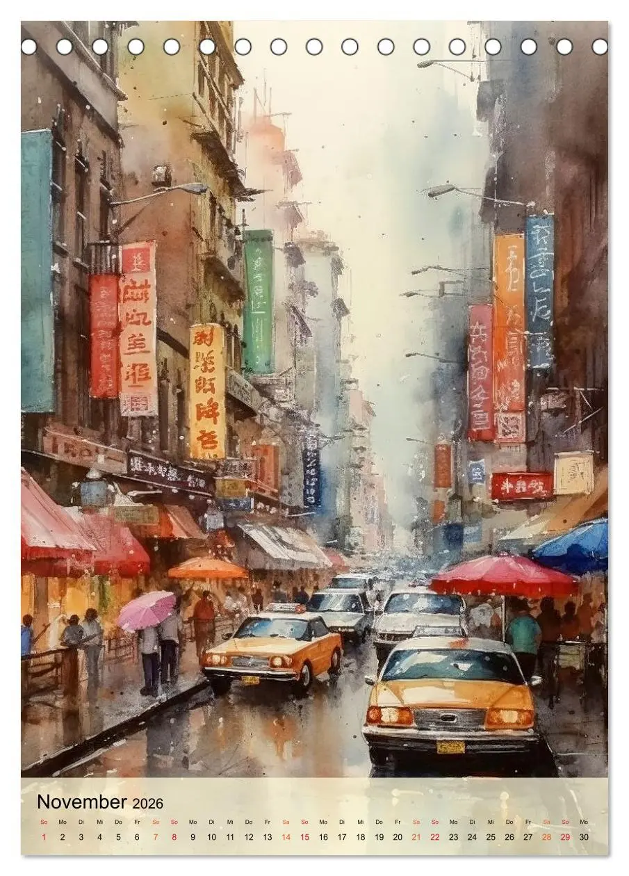 Bild: 9783516322231 | New York - ein Regentag (Tischkalender 2026 DIN A5 hoch), CALVENDO...