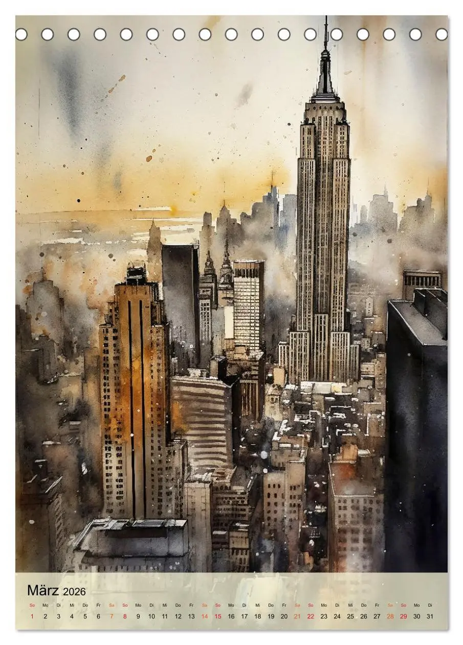 Bild: 9783516322231 | New York - ein Regentag (Tischkalender 2026 DIN A5 hoch), CALVENDO...