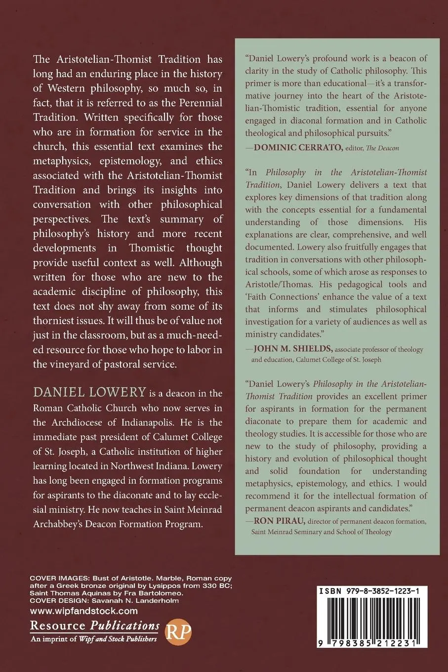 Rückseite: 9798385212231 | Philosophy in the Aristotelian-Thomist Tradition | Daniel Lowery