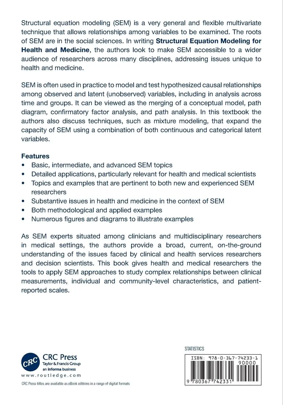 Rückseite: 9780367742331 | Structural Equation Modeling for Health and Medicine | Gunzler (u. a.)