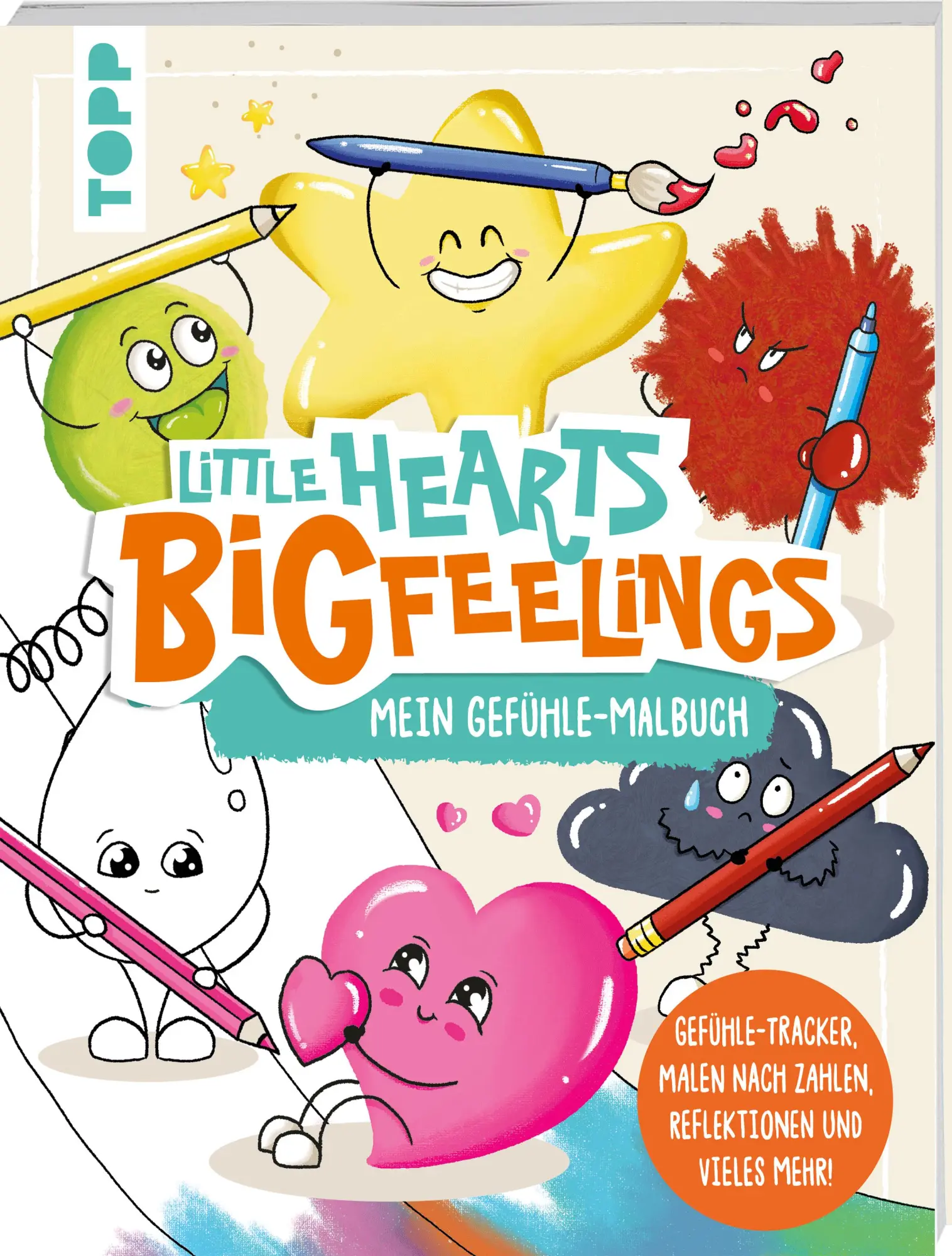 Cover: 9783735892331 | Little Hearts - Big Feelings - Mein Gefühle-Malbuch | Martina Helfrich