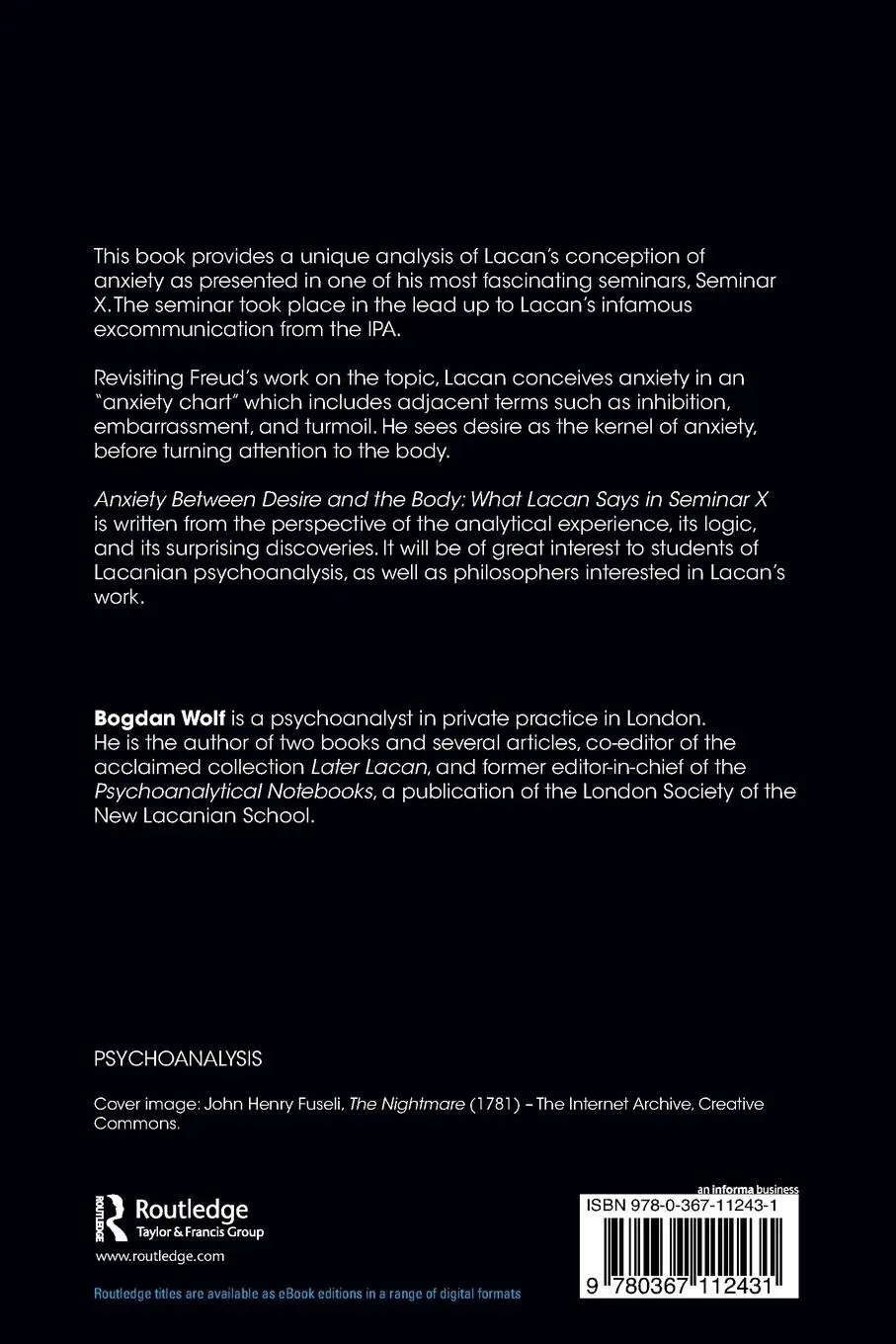 Rückseite: 9780367112431 | Anxiety Between Desire and the Body | What Lacan Says in Seminar X