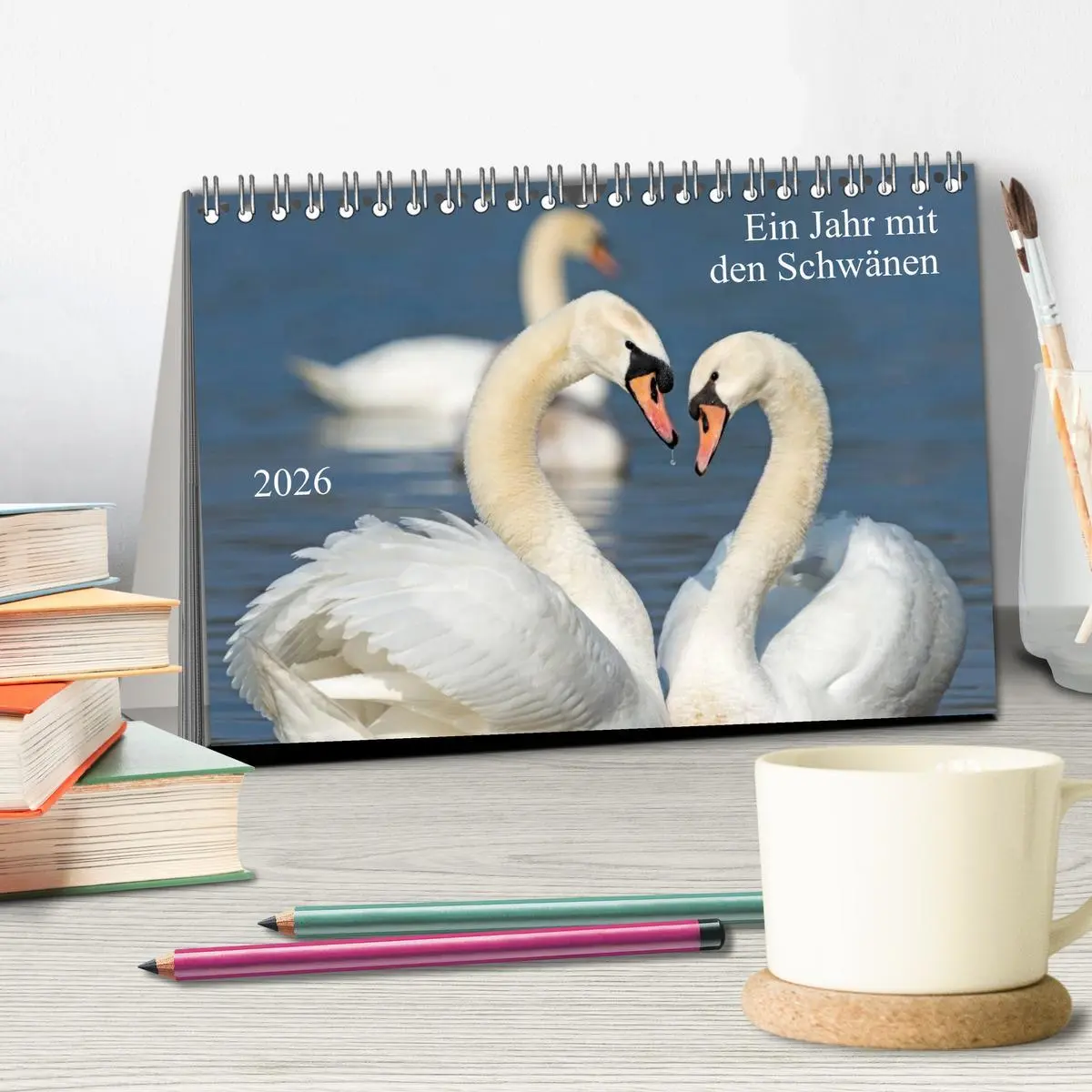Bild: 9783516092431 | Ein Jahr mit den Schwänen (Tischkalender 2026 DIN A5 quer),...