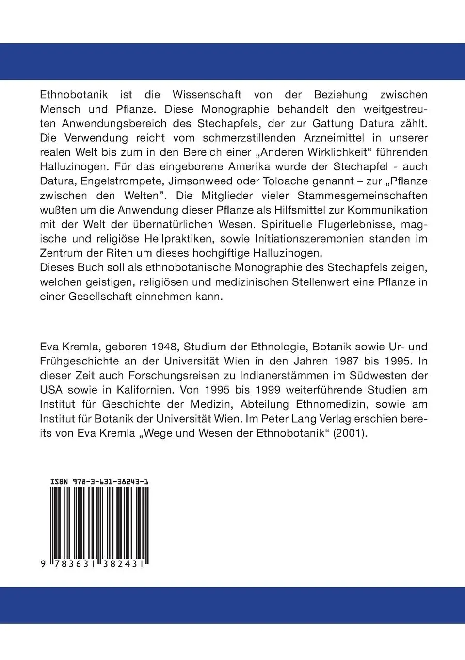 Rückseite: 9783631382431 | Der Stechapfel | Eva Kremla | Taschenbuch | 118 S. | Deutsch | 2001