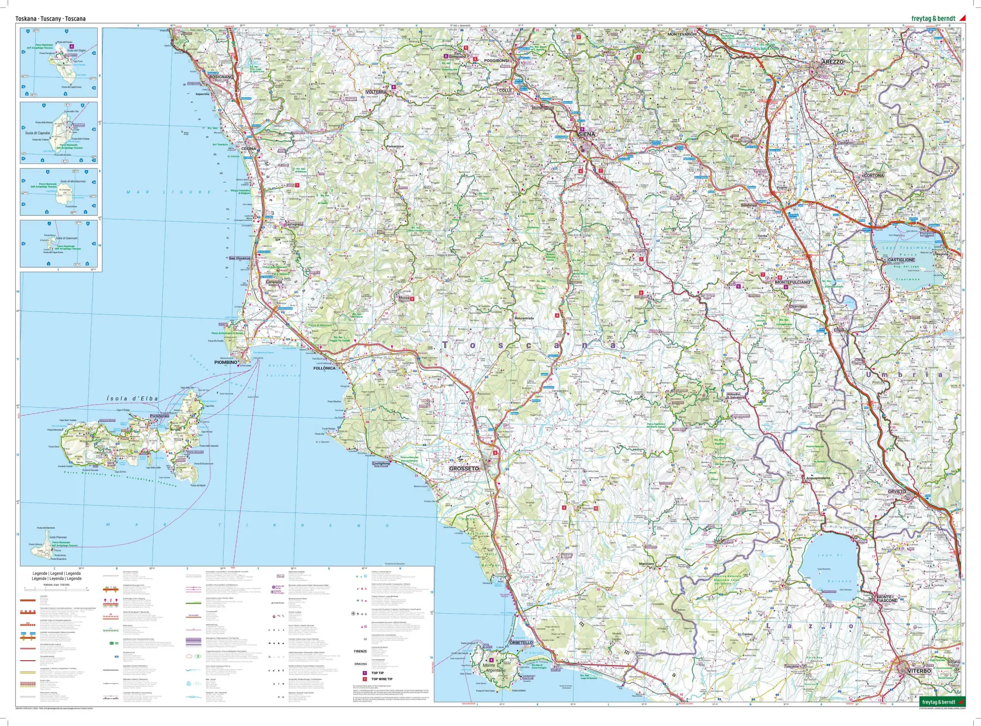 Bild: 9783707922431 | Toskana, Straßen- und Freizeitkarte 1:150.000, freytag &amp; berndt | 2023