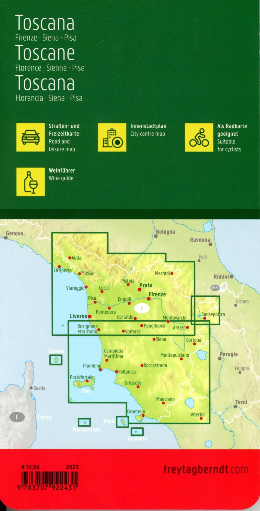 Bild: 9783707922431 | Toskana, Straßen- und Freizeitkarte 1:150.000, freytag &amp; berndt | 2023