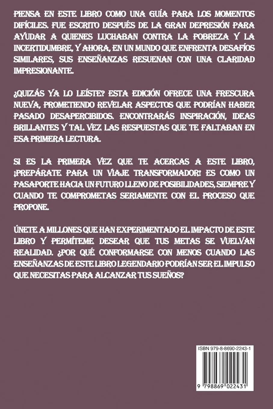 Rückseite: 9798869022431 | Piense y Hágase Rico. | Napoleon Hill | Taschenbuch | Spanisch | 2023