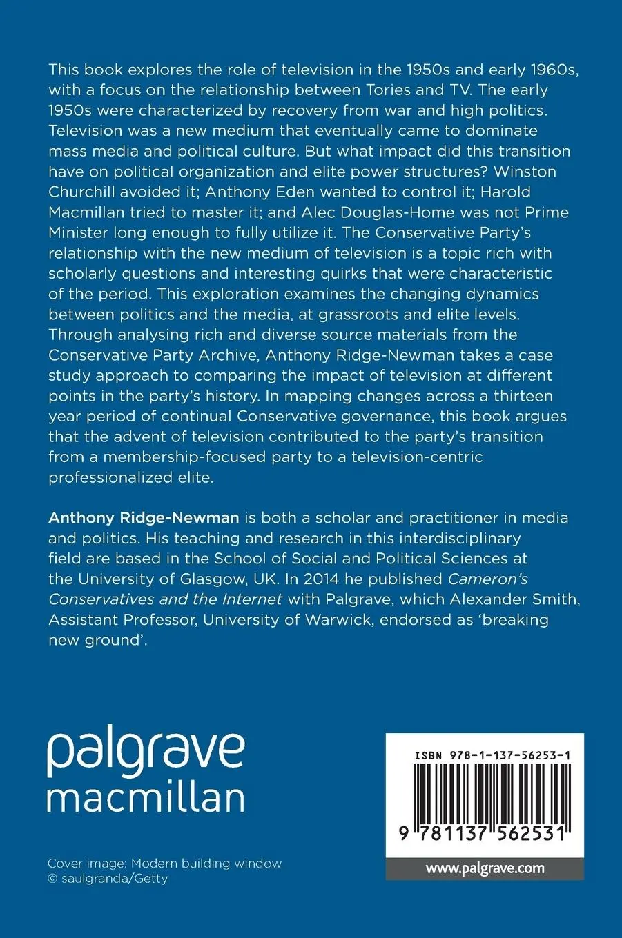 Rückseite: 9781137562531 | The Tories and Television, 1951-1964 | Broadcasting an Elite | Buch
