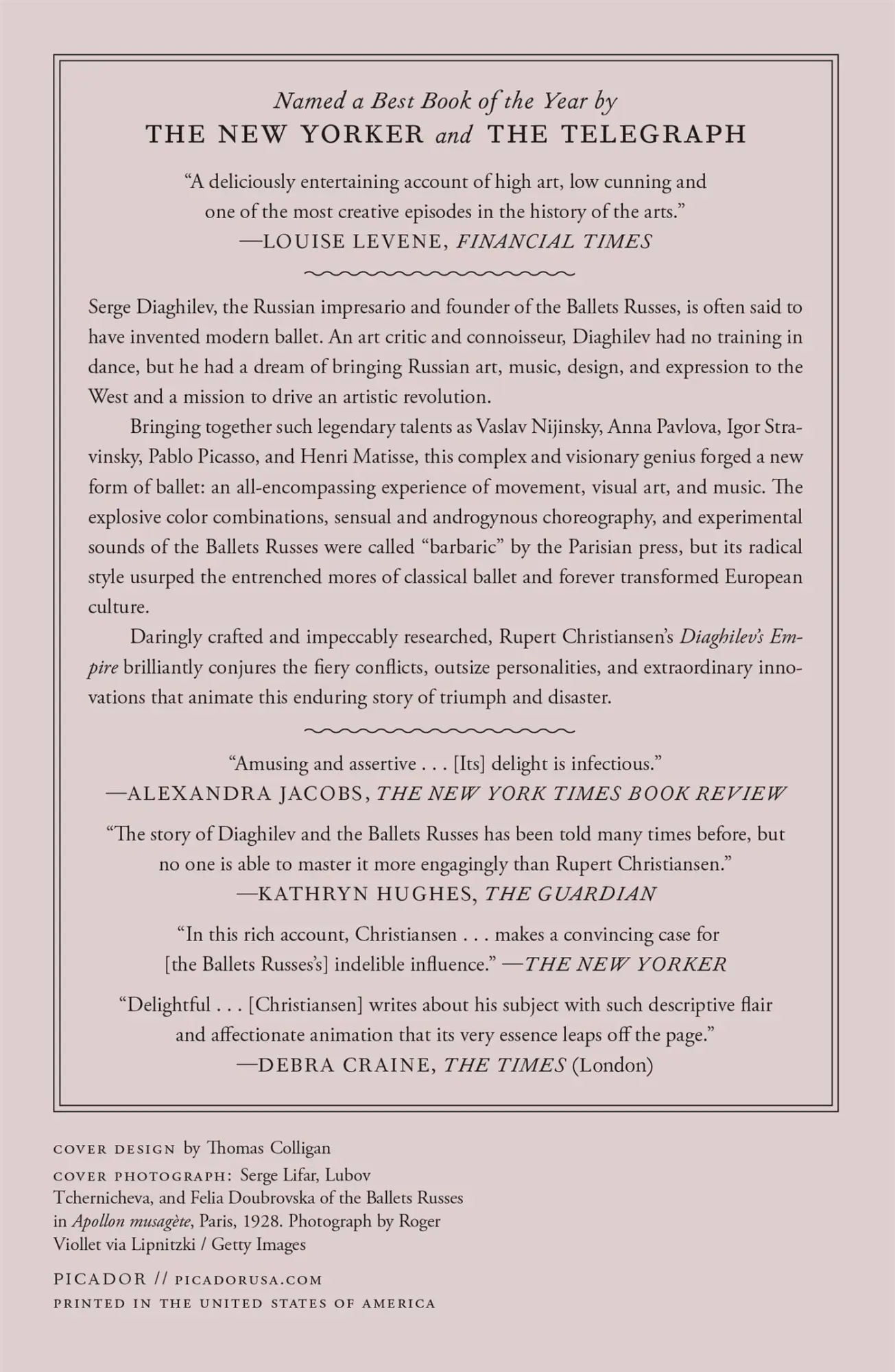 Rückseite: 9781250872531 | Diaghilev's Empire | Rupert Christiansen | Taschenbuch | Englisch