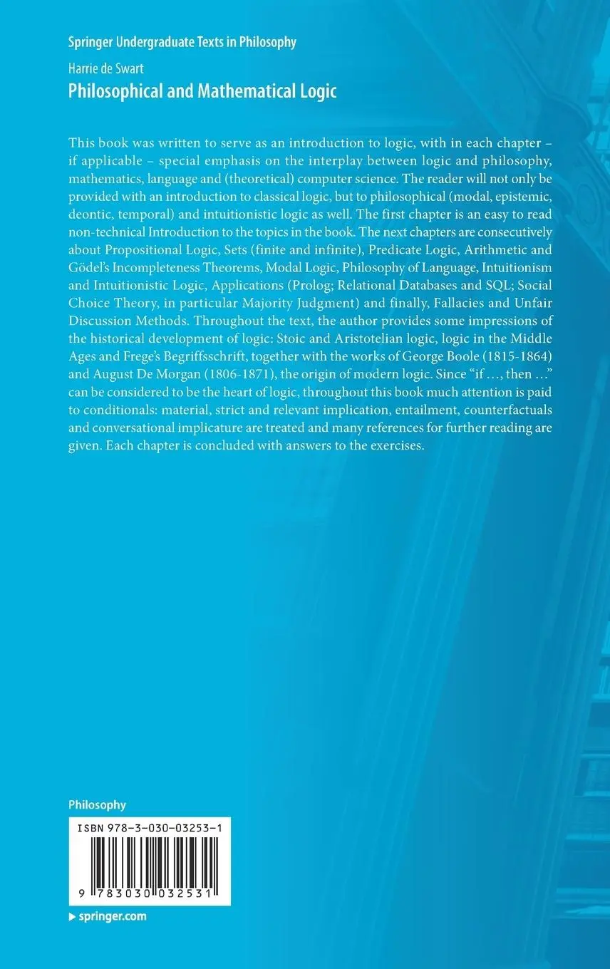 Rückseite: 9783030032531 | Philosophical and Mathematical Logic | Harrie De Swart | Buch | xx