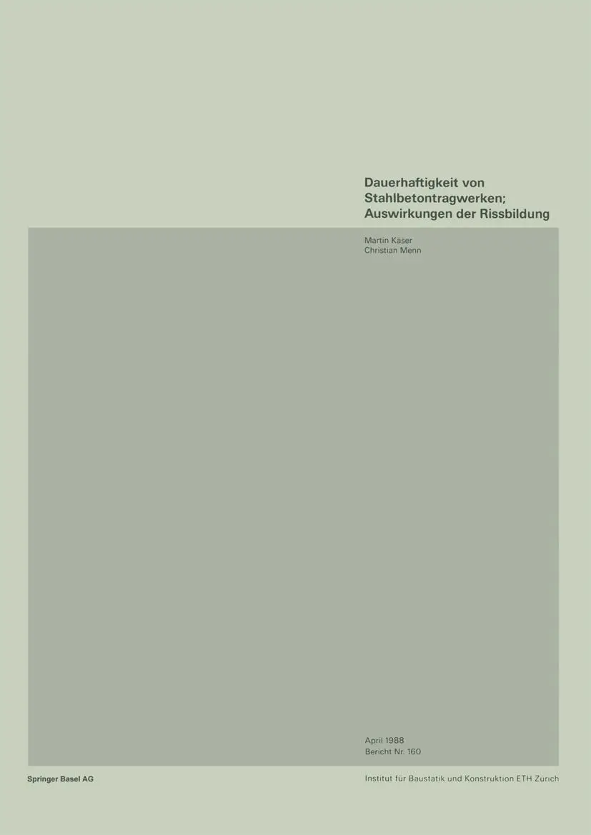 Cover: 9783034852531 | Dauerhaftigkeit von Stahlbetonwerken; Auswirkungen der Rissbildung | v