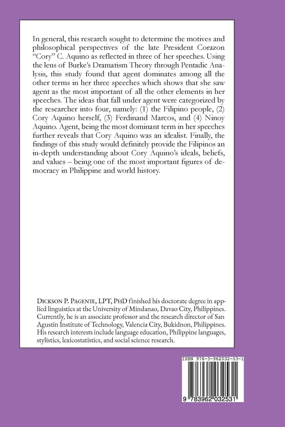 Rückseite: 9783962032531 | Motives and Philosophical Perspectives of President Corazon C....