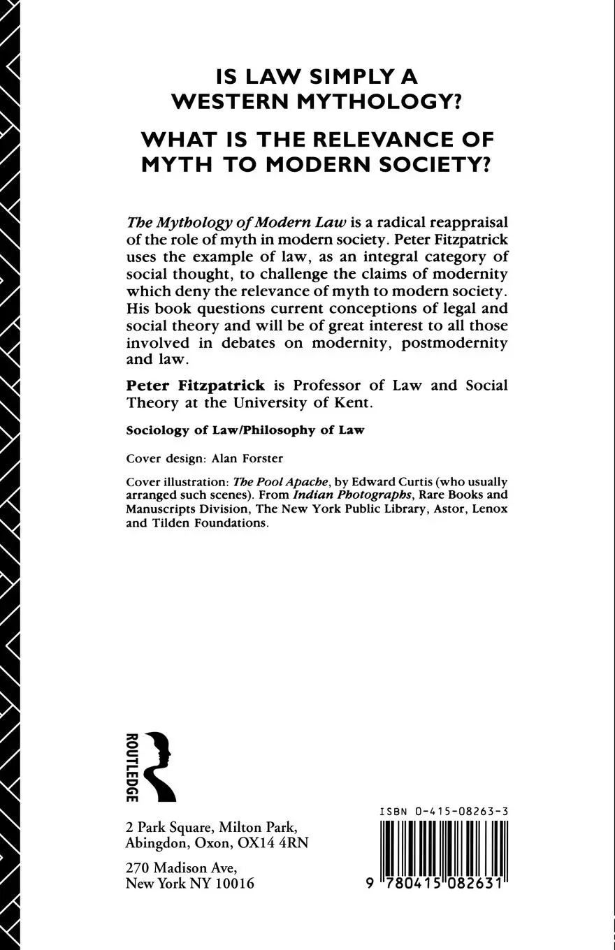 Rückseite: 9780415082631 | The Mythology of Modern Law | Peter Fitzpatrick | Taschenbuch | 1992