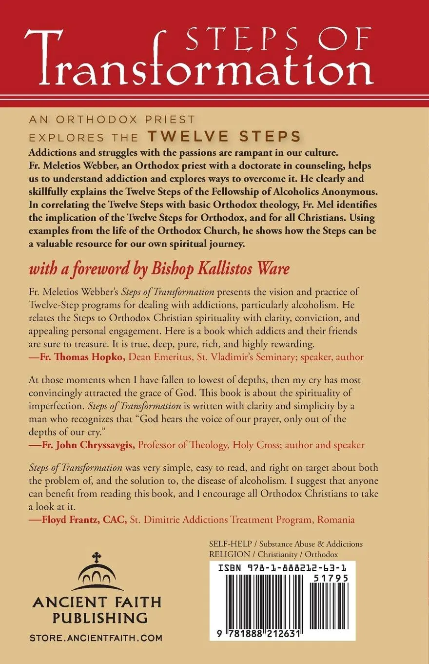 Rückseite: 9781888212631 | Steps of Transformation | An Orthodox Priest Explores the Twelve Steps