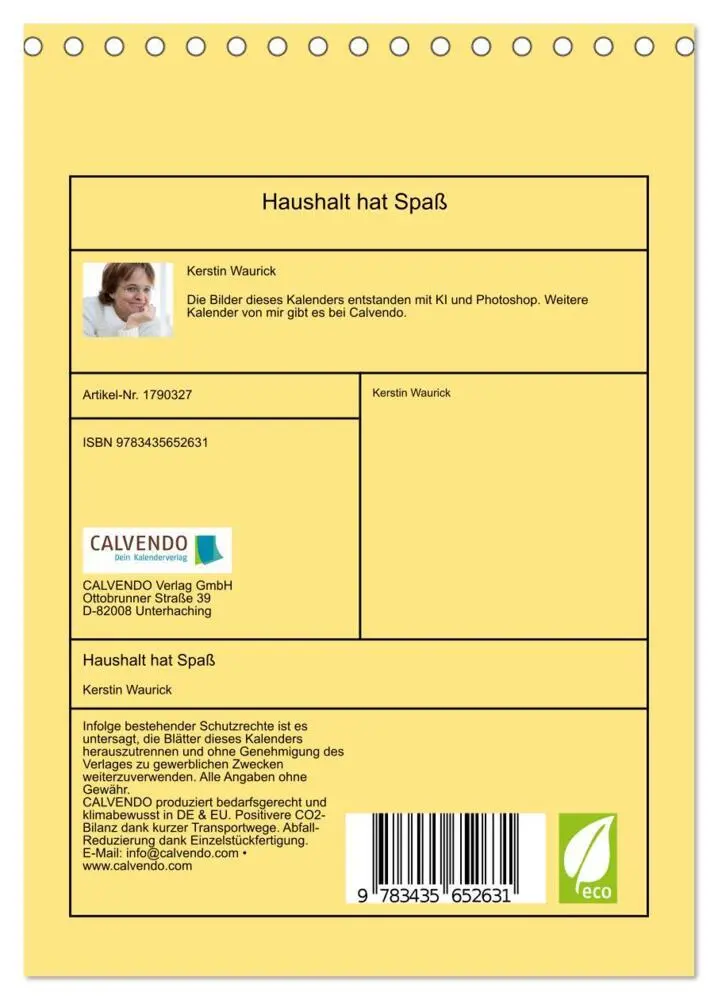 Bild: 9783435652631 | Haushalt hat Spaß (Tischkalender 2025 DIN A5 hoch), CALVENDO...