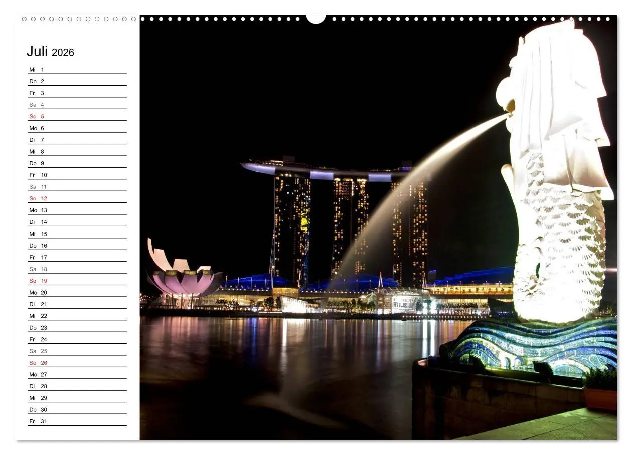 Bild: 9783457982631 | Singapur - Die Farben der Nacht (Wandkalender 2026 DIN A2 quer),...