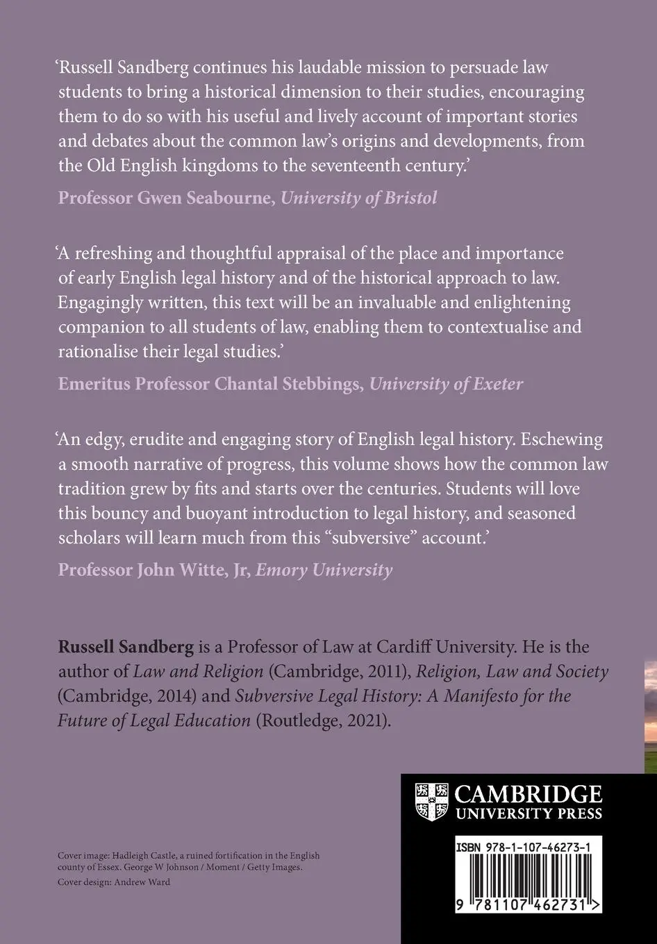 Rückseite: 9781107462731 | A Historical Introduction to English Law | Russell Sandberg | Buch