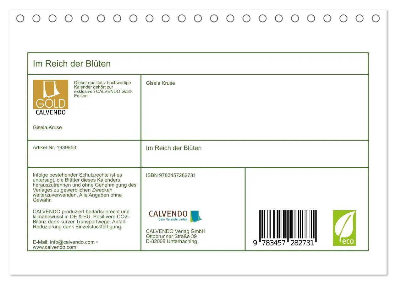 Bild: 9783457282731 | Im Reich der Blüten (Tischkalender 2026 DIN A5 quer), CALVENDO...