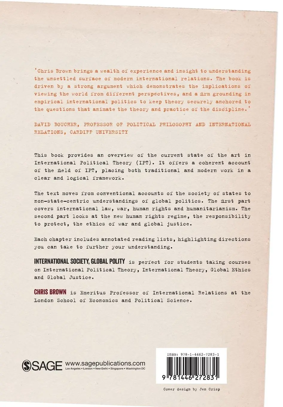 Rückseite: 9781446272831 | International Society, Global Polity | Chris Brown | Taschenbuch
