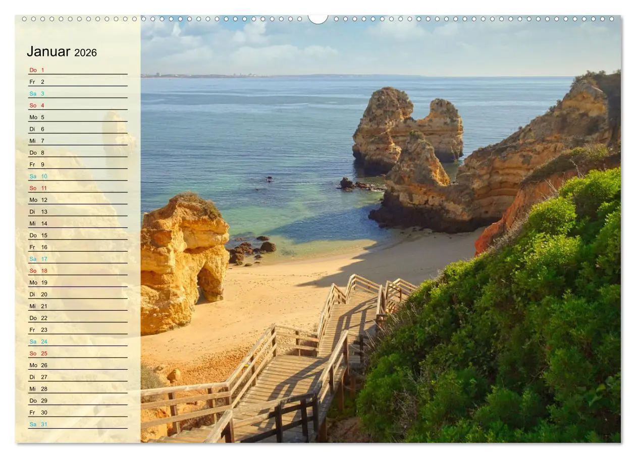 Bild: 9783457652831 | Die Küste der Algarve (Wandkalender 2026 DIN A2 quer), CALVENDO...
