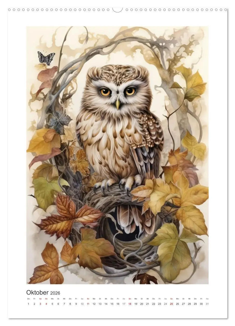 Bild: 9783516292831 | Eulenliebe (hochwertiger Premium Wandkalender 2026 DIN A2 hoch),...