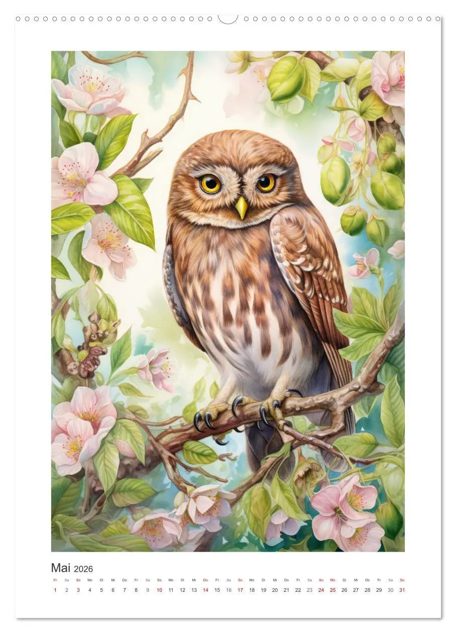 Bild: 9783516292831 | Eulenliebe (hochwertiger Premium Wandkalender 2026 DIN A2 hoch),...