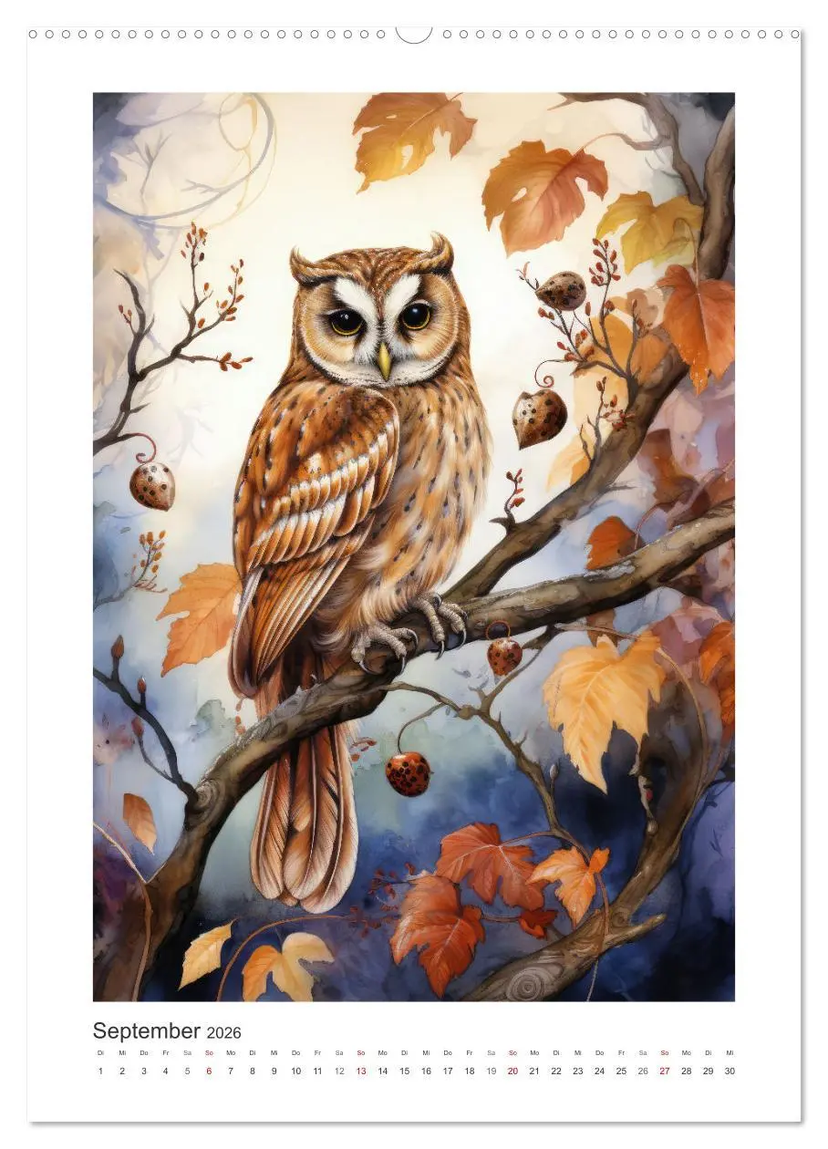 Bild: 9783516292831 | Eulenliebe (hochwertiger Premium Wandkalender 2026 DIN A2 hoch),...