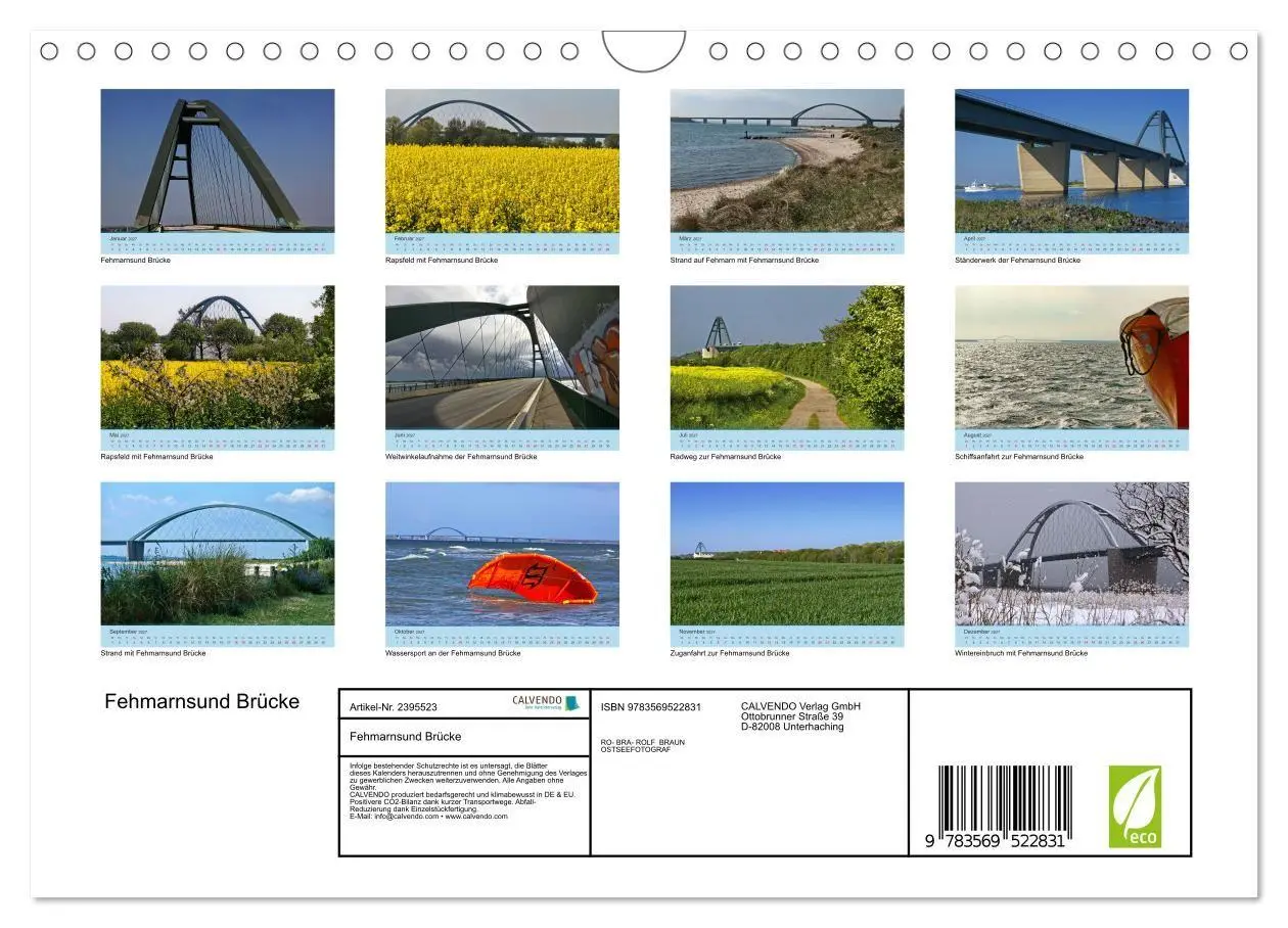 Bild: 9783569522831 | Fehmarnsund Brücke (Wandkalender 2027 DIN A4 quer), CALVENDO...