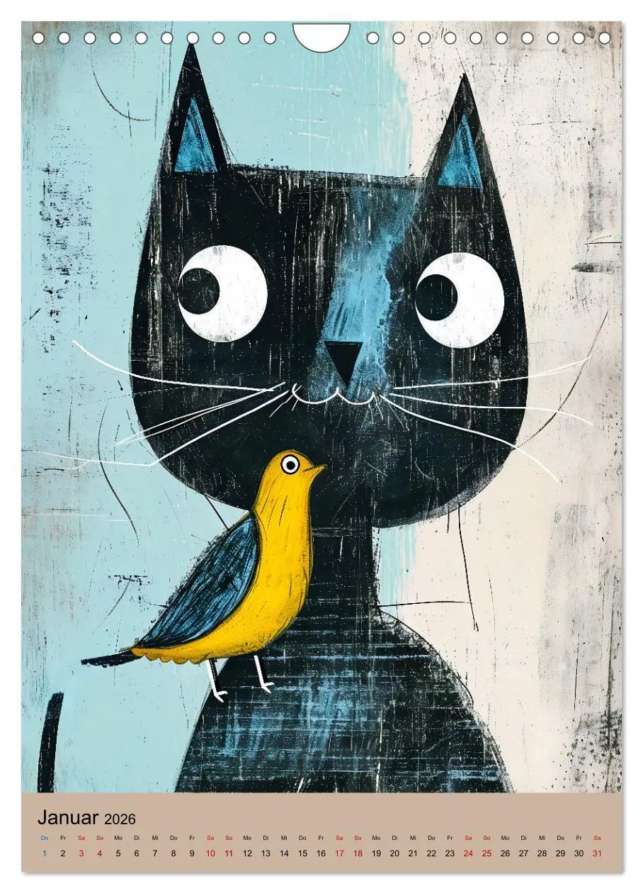 Bild: 9783516282931 | Lustige Katzen-Karikaturen - Minimalistischer Spaß mit Maus, Vogel...