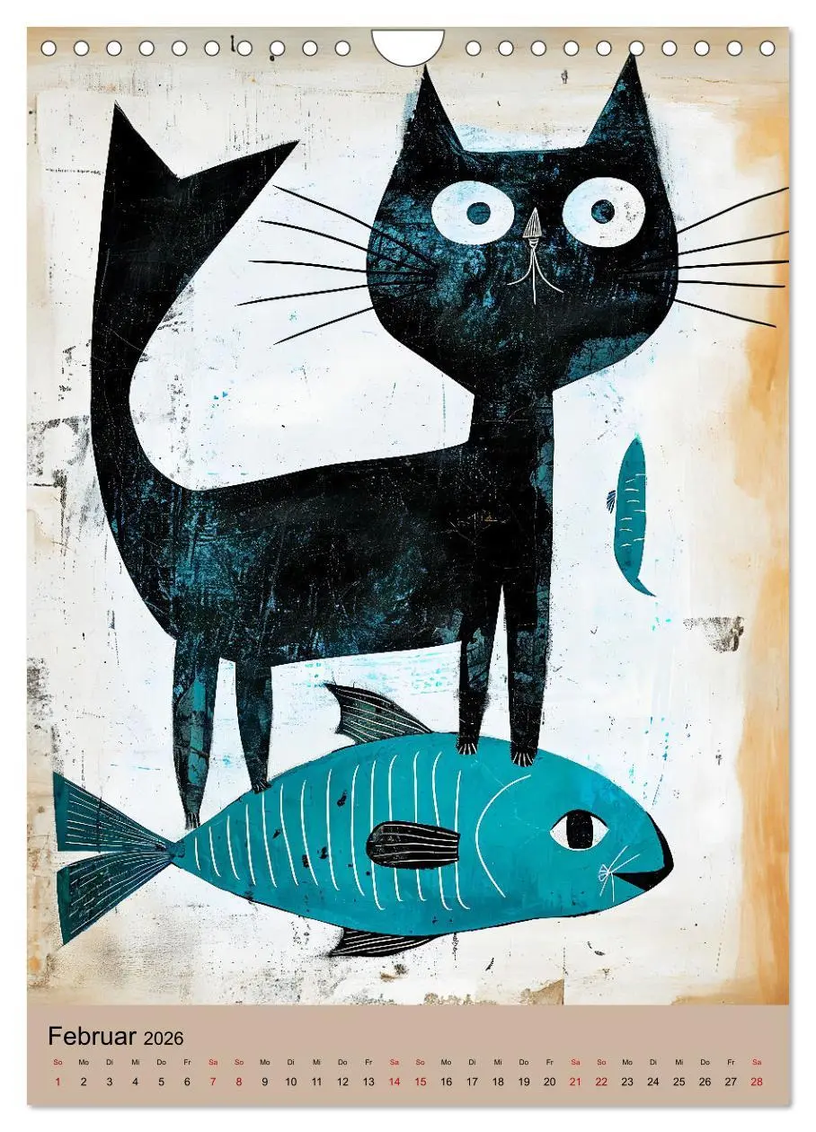Bild: 9783516282931 | Lustige Katzen-Karikaturen - Minimalistischer Spaß mit Maus, Vogel...
