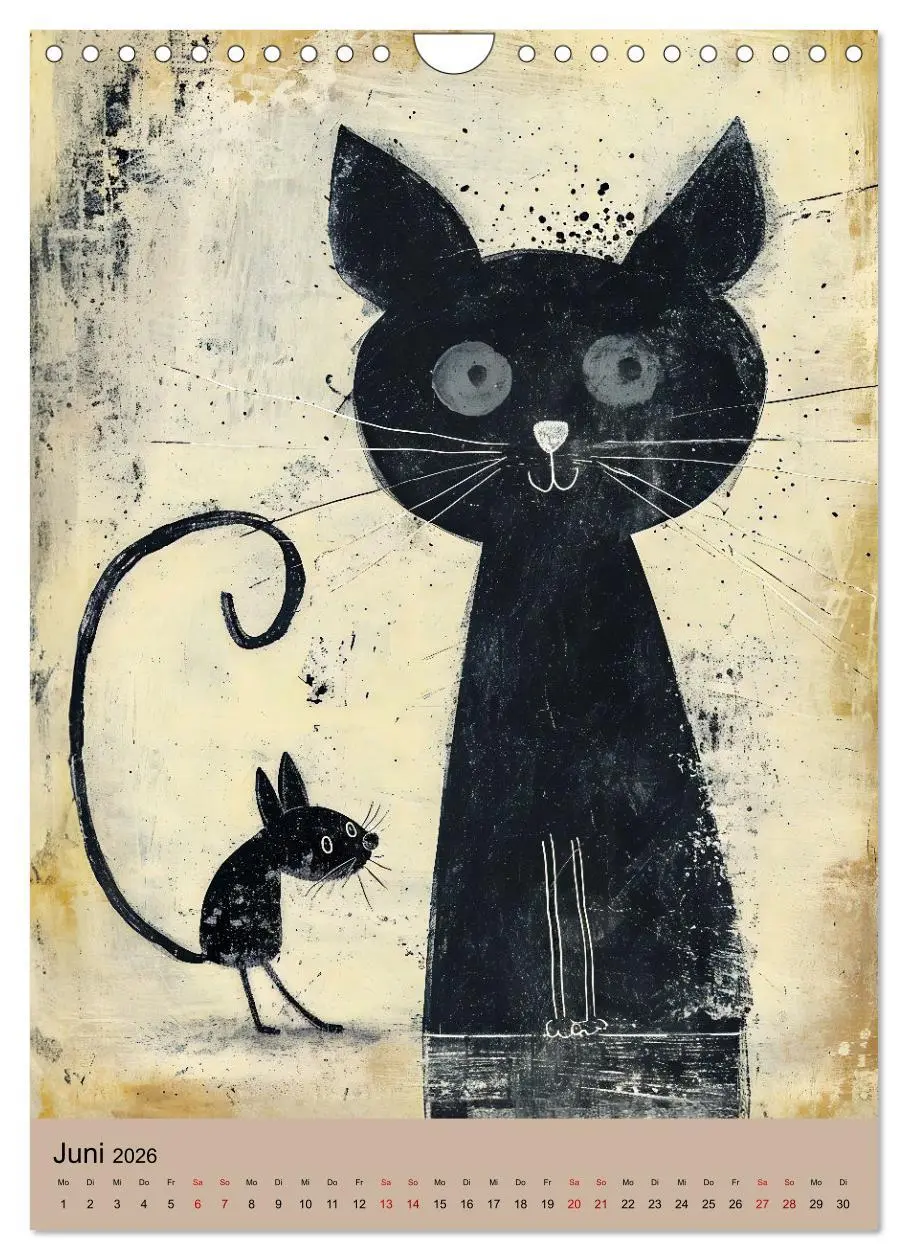 Bild: 9783516282931 | Lustige Katzen-Karikaturen - Minimalistischer Spaß mit Maus, Vogel...