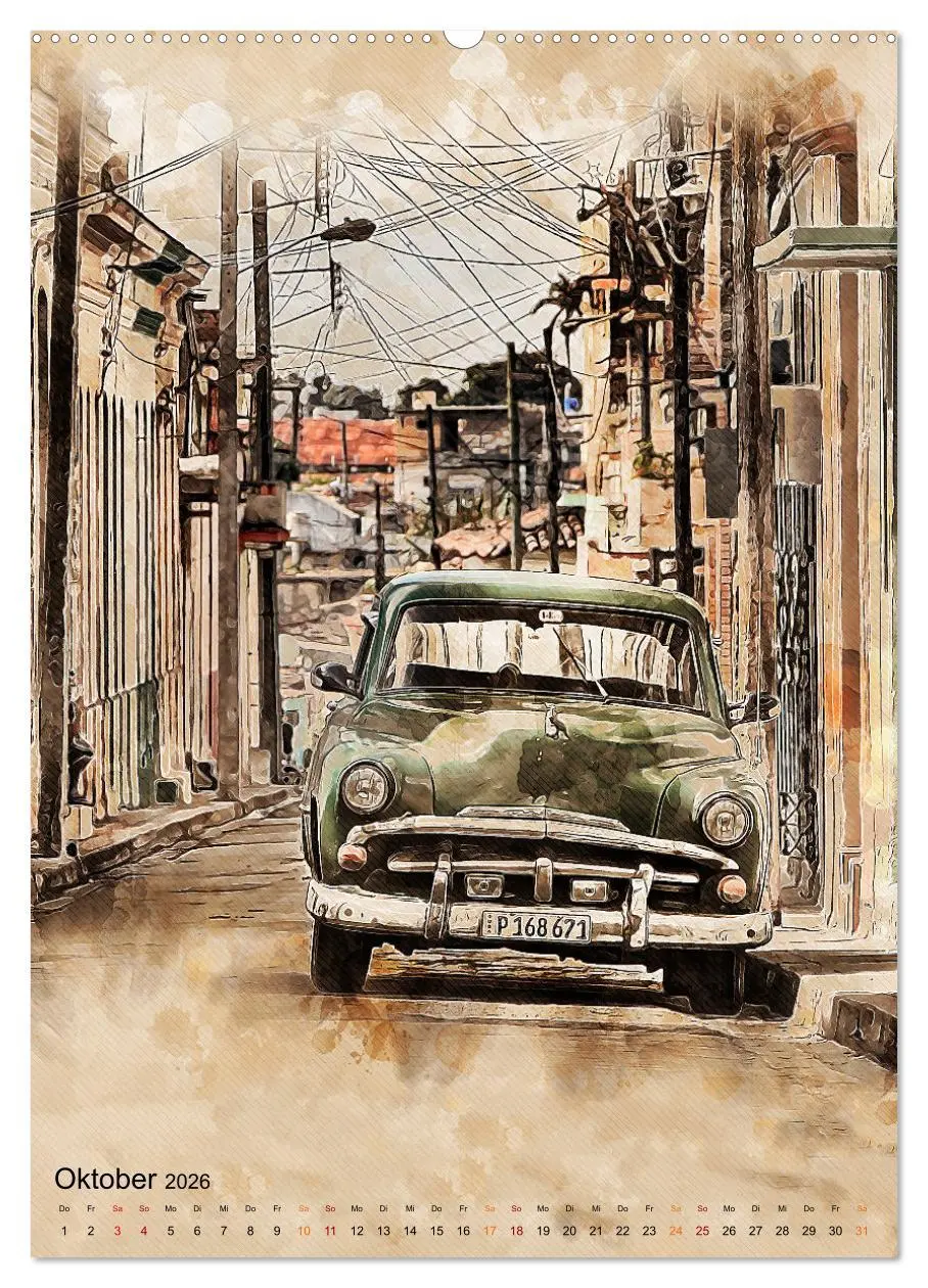 Bild: 9783516352931 | Cuba Retro Kalender (Wandkalender 2026 DIN A2 hoch), CALVENDO...