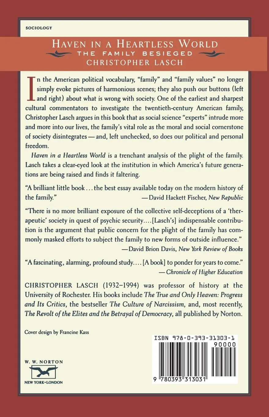 Rückseite: 9780393313031 | Haven in a Heartless World | Christopher Lasch | Taschenbuch | 1995