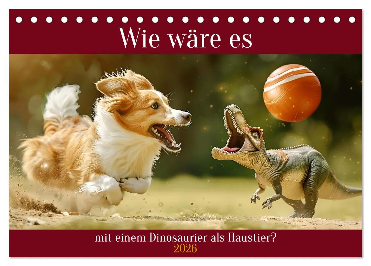 Cover: 9783457393031 | Wie wäre es mit einem Dinosaurier als Haustier? (Tischkalender 2026...