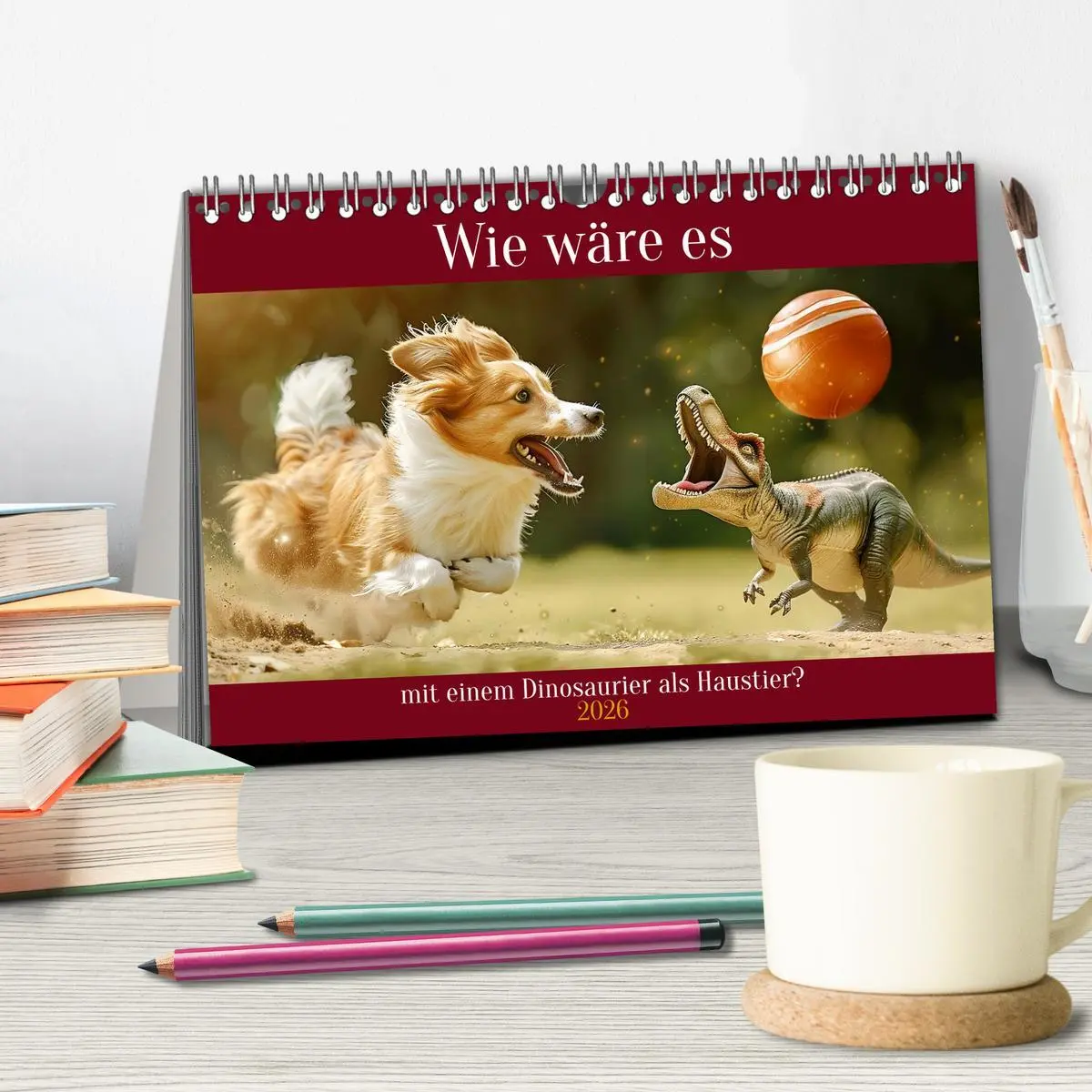 Bild: 9783457393031 | Wie wäre es mit einem Dinosaurier als Haustier? (Tischkalender 2026...