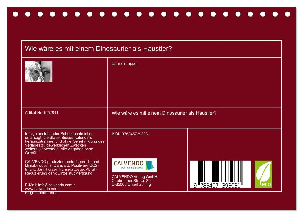 Bild: 9783457393031 | Wie wäre es mit einem Dinosaurier als Haustier? (Tischkalender 2026...
