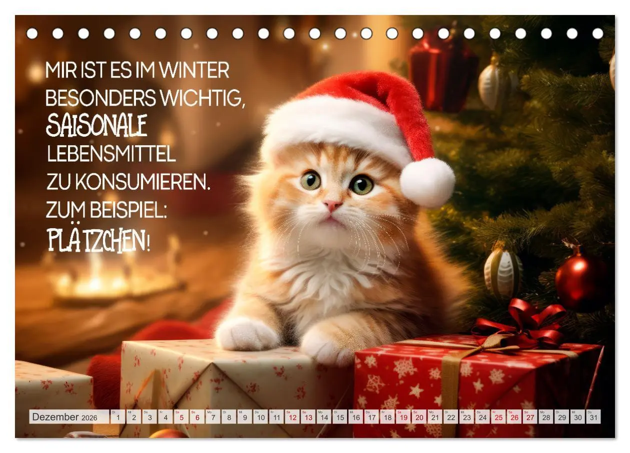 Bild: 9783457463031 | Süße Katzen und coole Sprüche (Tischkalender 2026 DIN A5 quer),...