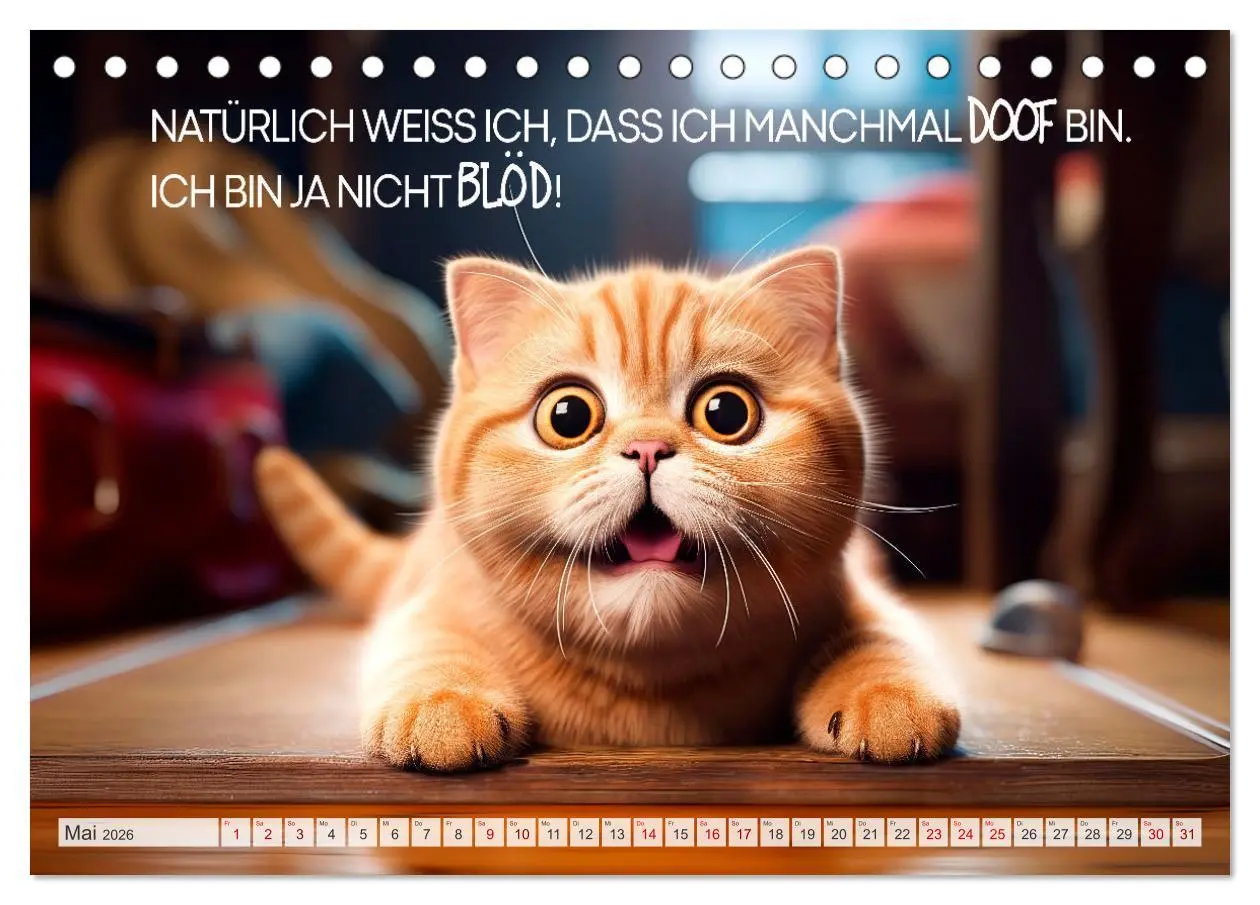 Bild: 9783457463031 | Süße Katzen und coole Sprüche (Tischkalender 2026 DIN A5 quer),...