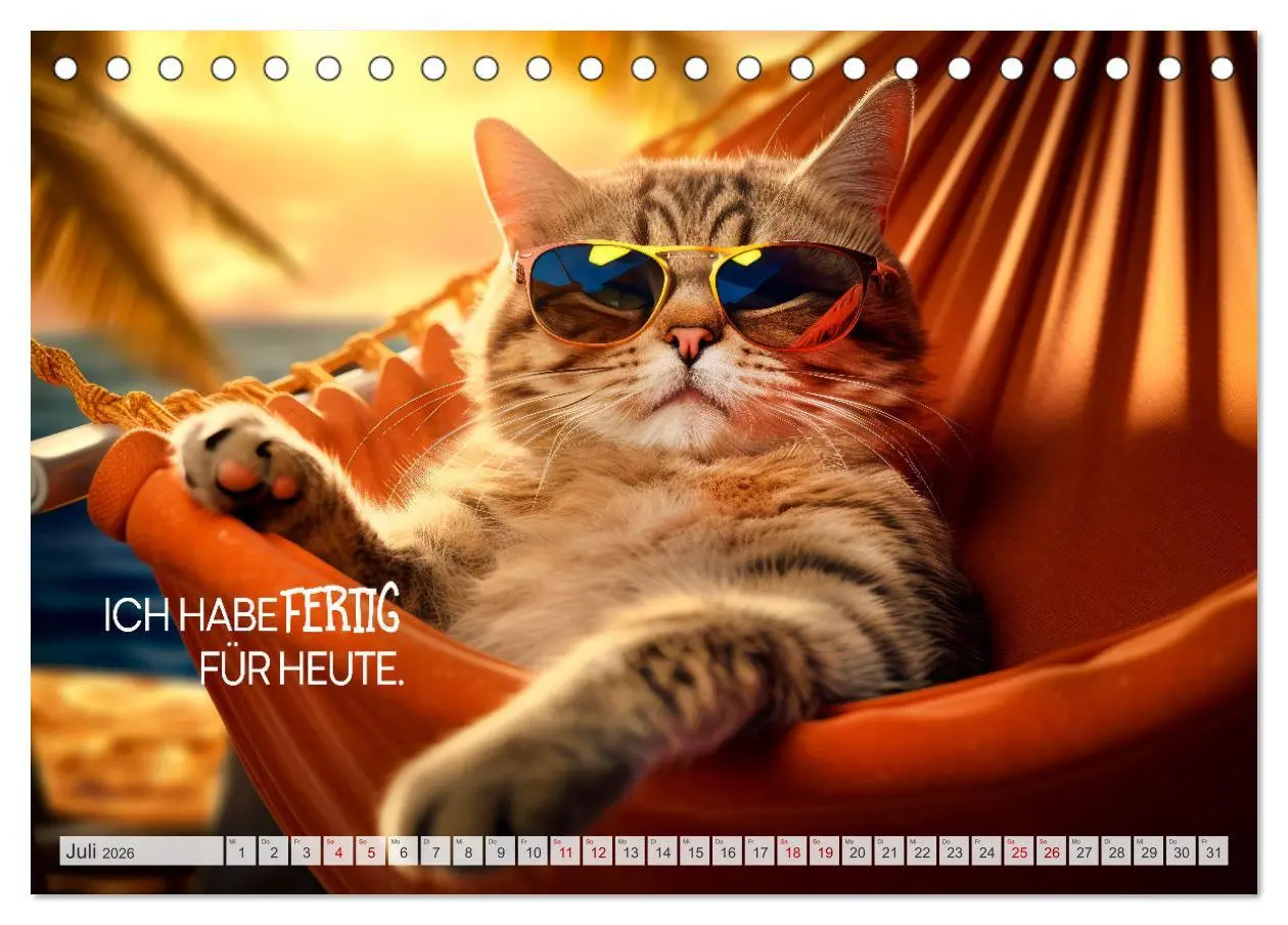 Bild: 9783457463031 | Süße Katzen und coole Sprüche (Tischkalender 2026 DIN A5 quer),...