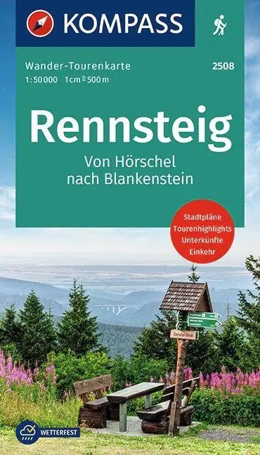 Cover: 9783991213031 | KOMPASS Wander-Tourenkarte Der Rennsteig 1:50.000 | GmbH | Leporello