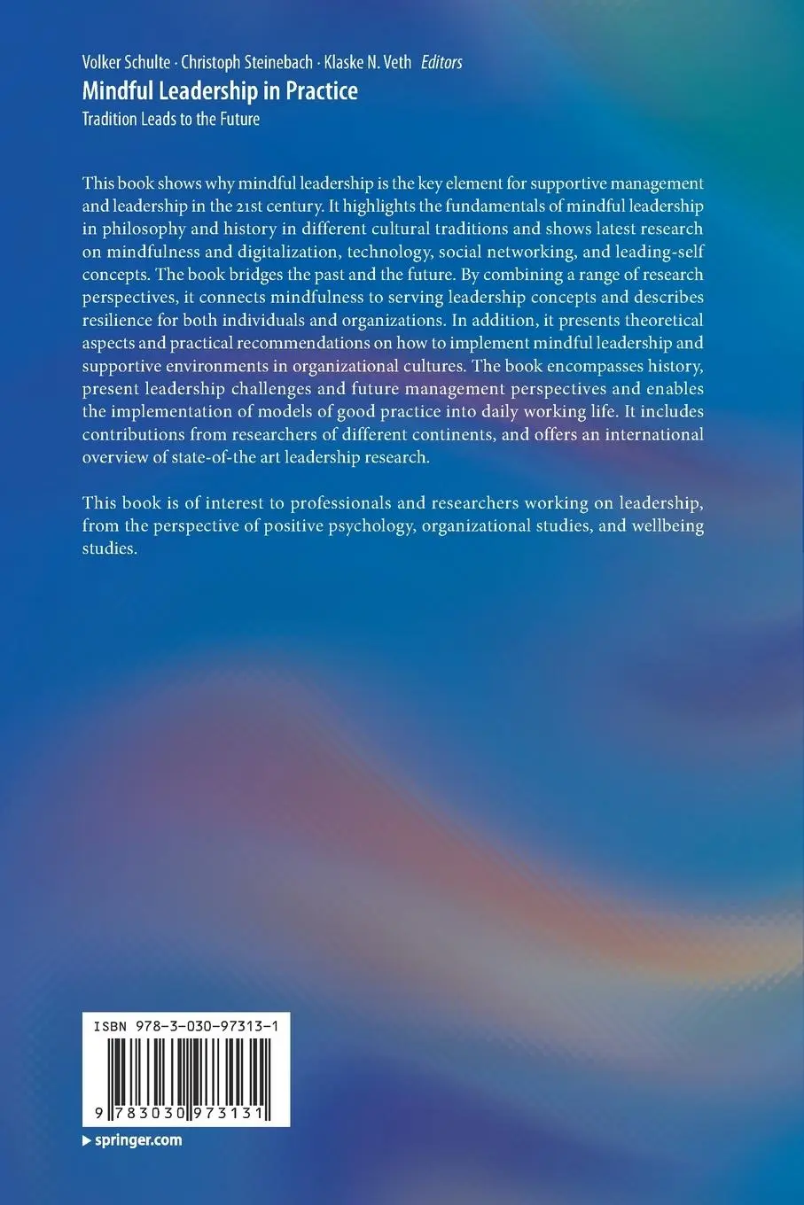 Rückseite: 9783030973131 | Mindful Leadership in Practice | Tradition Leads to the Future | Buch