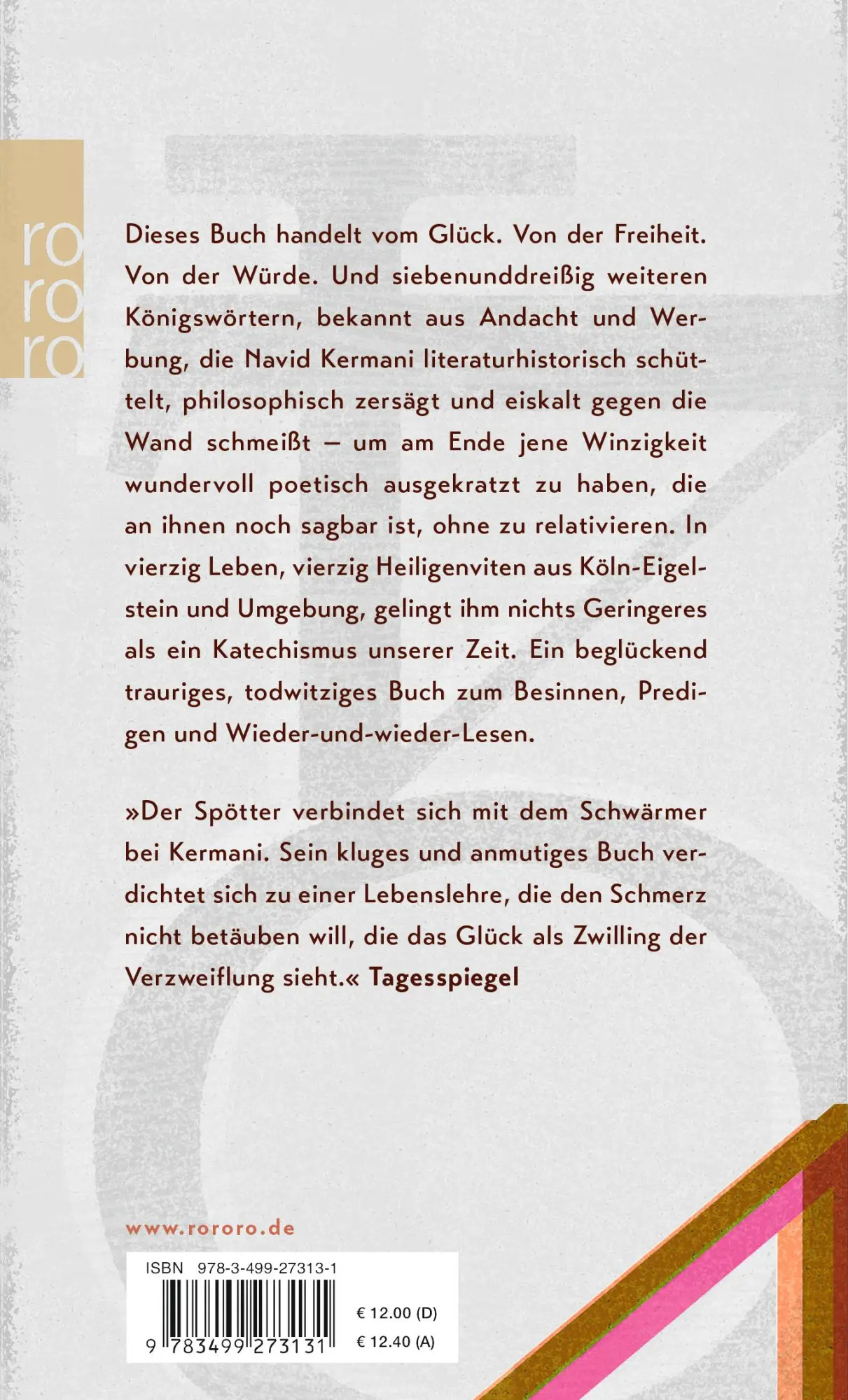 Rückseite: 9783499273131 | Vierzig Leben | Navid Kermani | Taschenbuch | 144 S. | Deutsch | 2018