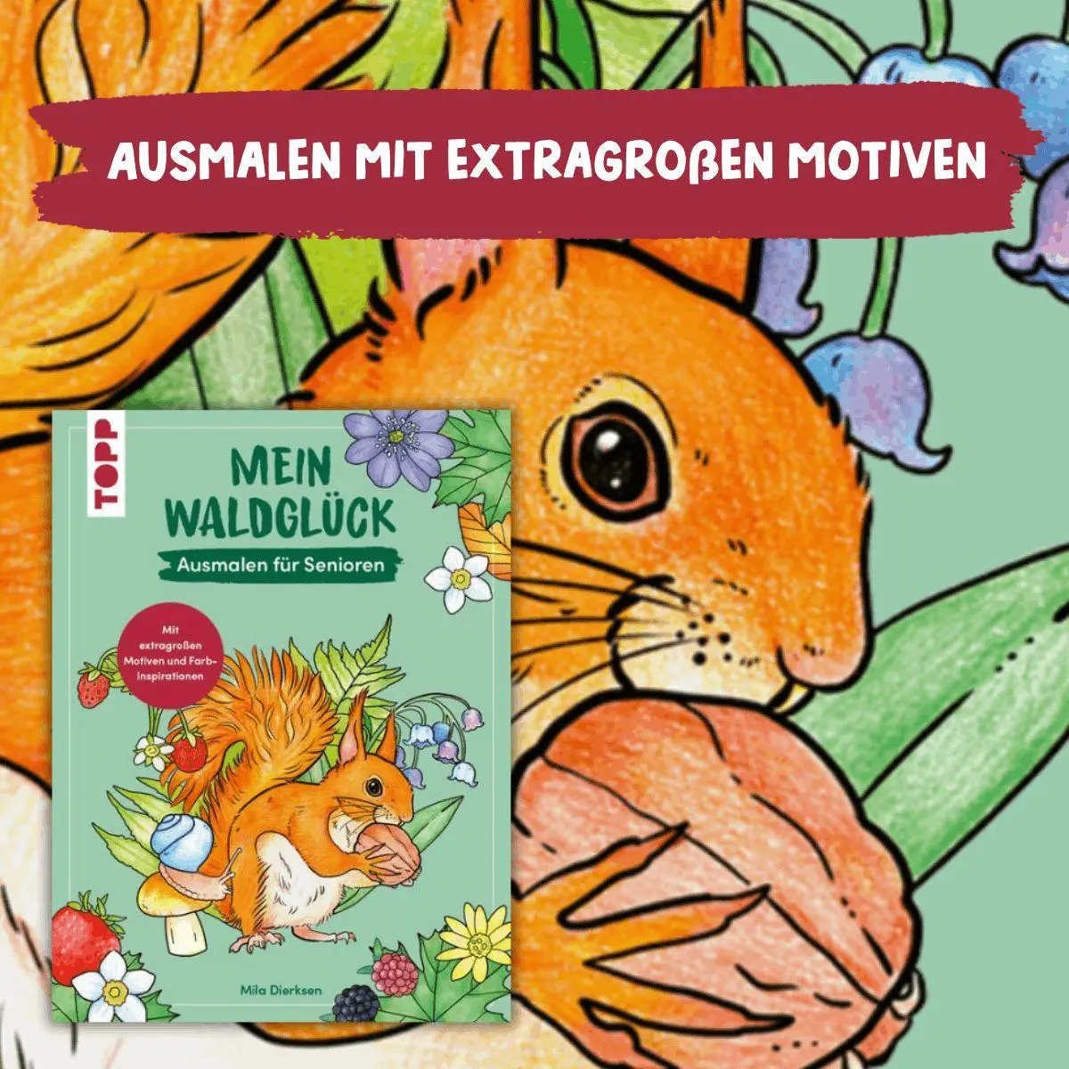 Bild: 9783735883131 | Mein Waldglück | Ausmalen für Senioren | Mila Dierksen | Taschenbuch