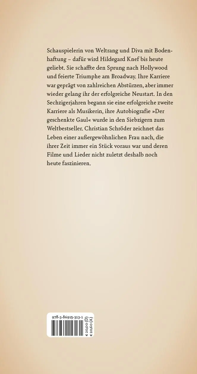 Rückseite: 9783869153131 | Für mich soll's rote Rosen regnen. Hildegard Knef | Christian Schröder